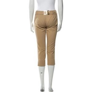 Copied - Dolce & Gabbana Straight Leg Cropped Pants Gold Logo